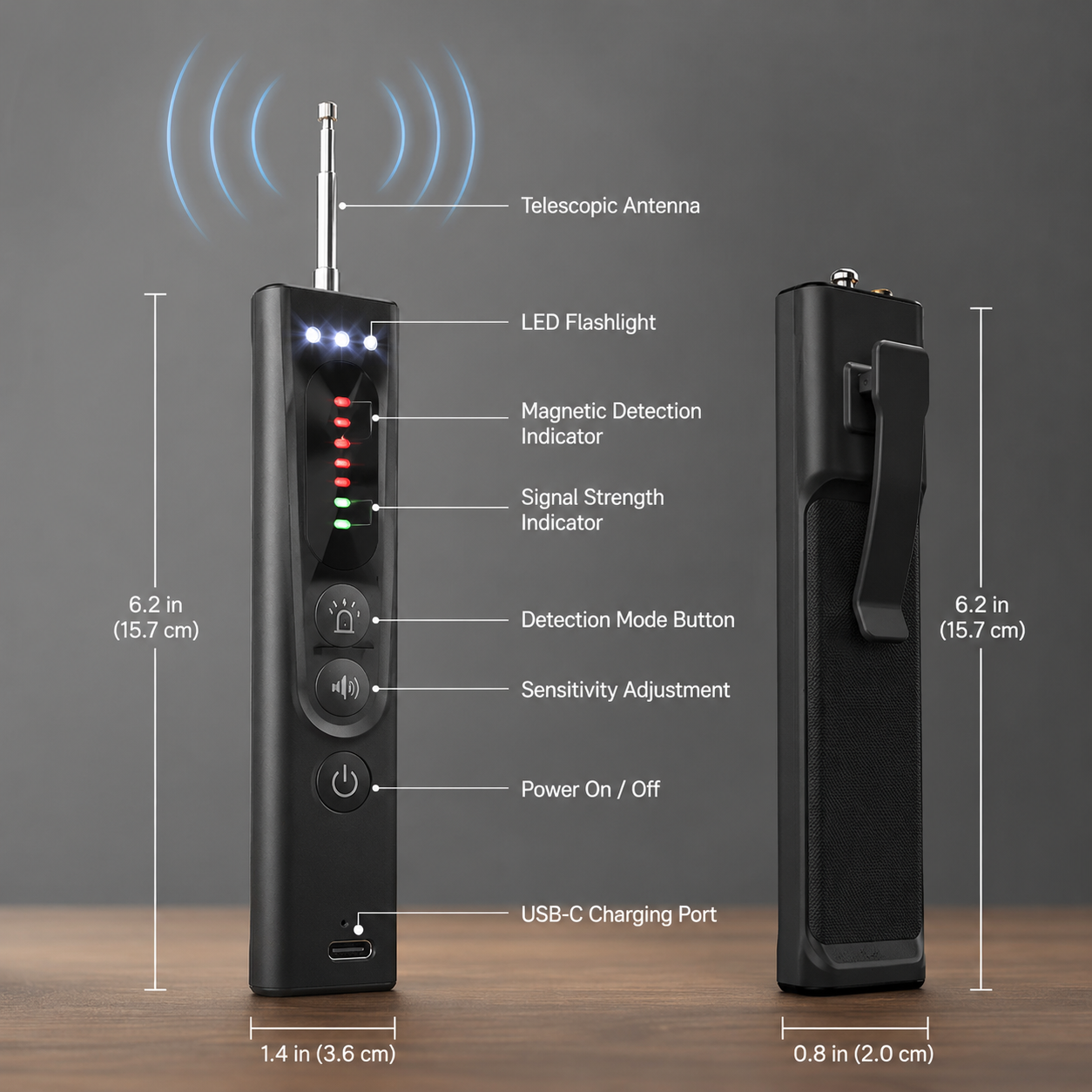 AI Powered Camera Detector, Portable GPS Tracker & Listening Device Finder